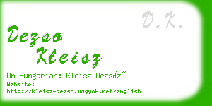 dezso kleisz business card